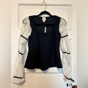 NWT Anthropologie Maeve Balloon Sleeve Top Size XS